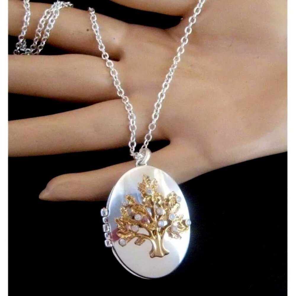Avon Oak Tree Locket Necklace 2018 New in Box